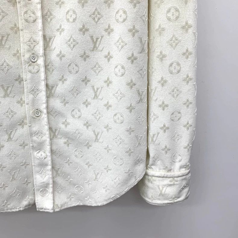 Louis Vuitton Louis Vuitton White Logo Long Sleeve Shirt Size S / US 4 / IT 40 - 4 Thumbnail
