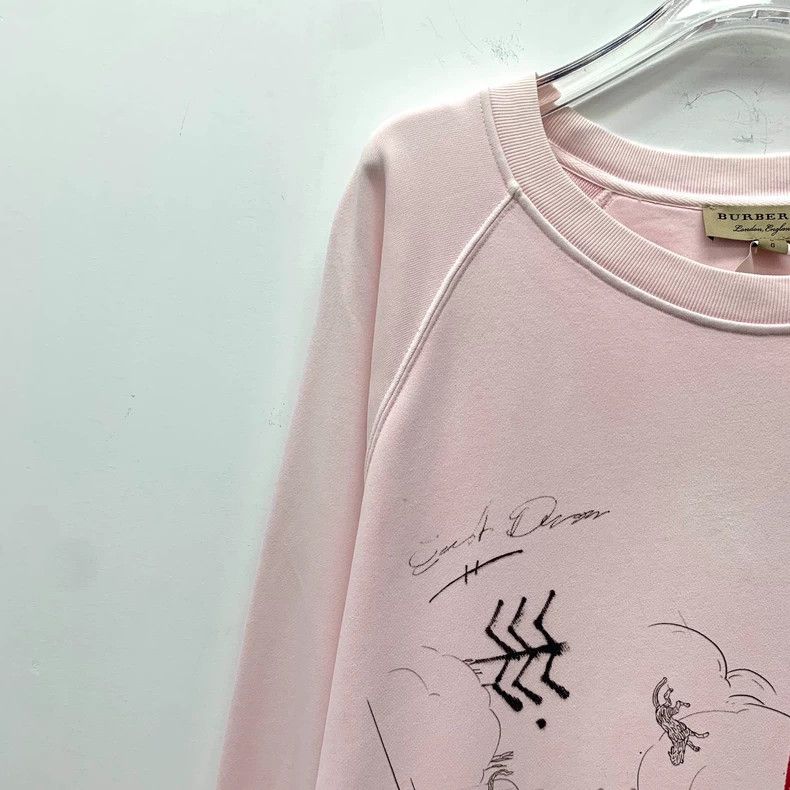 Burberry Burberry Pink Long Sleeve Graphic Sweatshirt Size L / US 10 / IT 46 - 3 Thumbnail