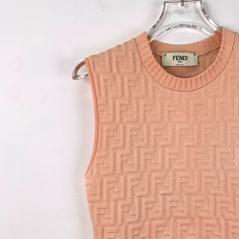 Fendi Fendi Orange Pink Logo Knit Dress Size 40 Size M / US 6-8 / IT 42-44 - 3 Thumbnail