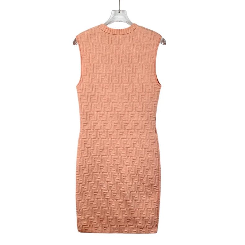 Fendi Fendi Orange Pink Logo Knit Dress Size 40 Size M / US 6-8 / IT 42-44 - 2 Thumbnail