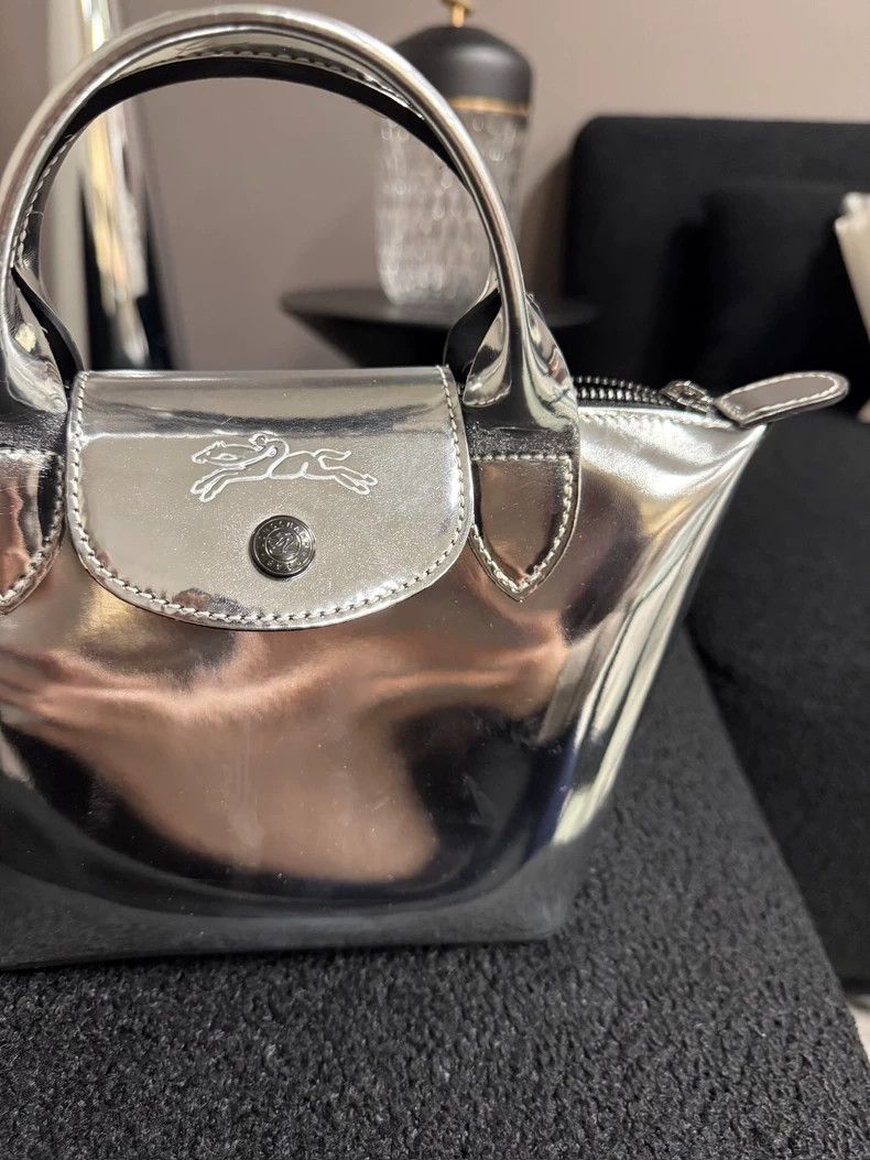 Longchamp Longchamp Silver Shoulder Bag Lunch Tote Size ONE SIZE - 3 Thumbnail