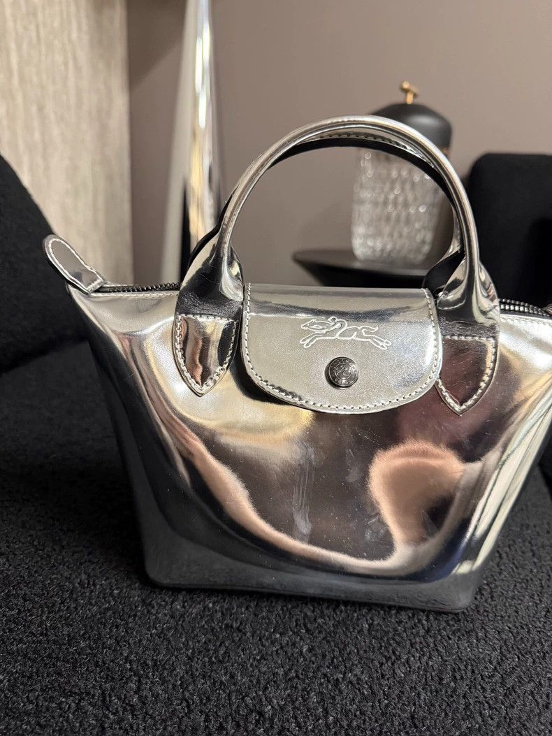 Longchamp Longchamp Silver Shoulder Bag Lunch Tote Size ONE SIZE - 2 Thumbnail