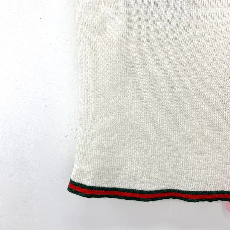 Gucci Gucci Beige Striped Logo Cashmere Tank Top Size XXS / US 00 / IT 34 - 4 Thumbnail