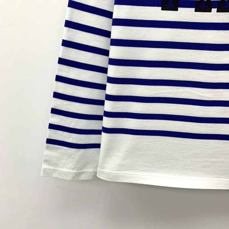 Celine Celine Striped Logo Long Sleeve T-Shirt Size S / US 4 / IT 40 - 4 Thumbnail