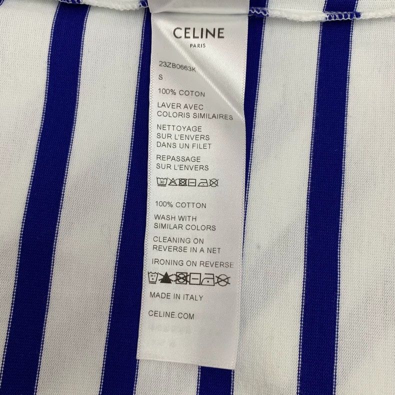 Celine Celine Striped Logo Long Sleeve T-Shirt Size S / US 4 / IT 40 - 7 Thumbnail