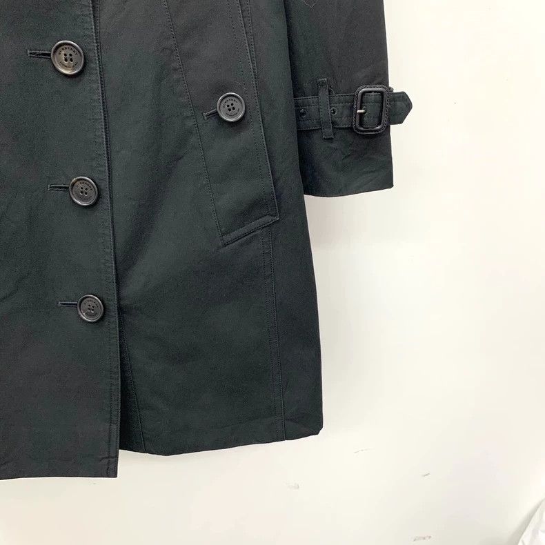 Burberry Burberry Black Cotton Double-Breasted Trench Coat Size L / US 10 / IT 46 - 4 Thumbnail