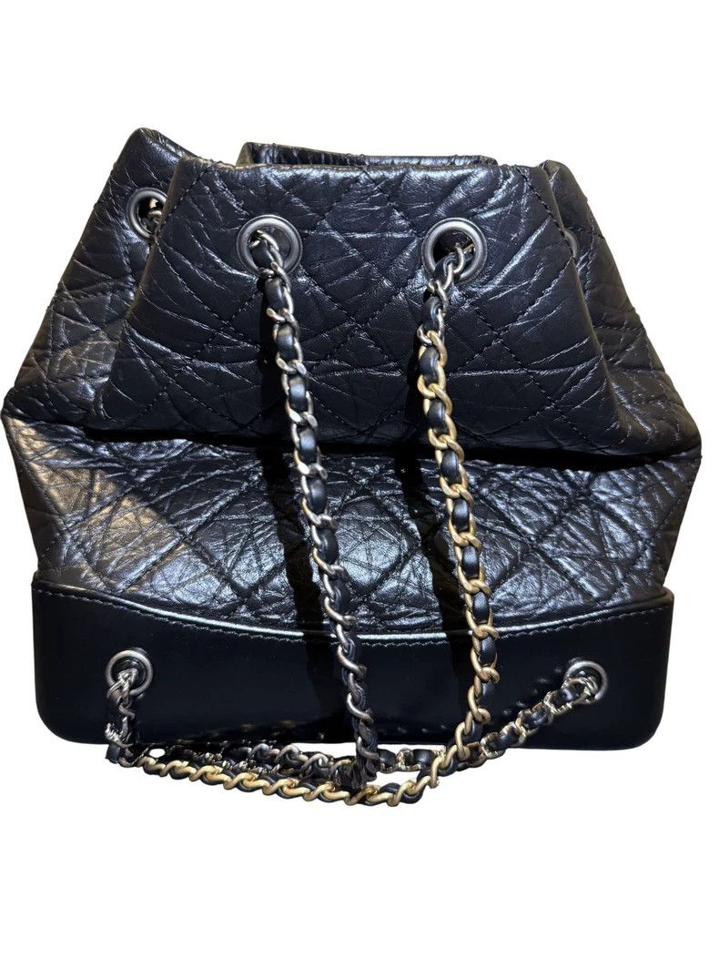 Chanel Chanel Black Quilted Leather Backpack with Chain Size ONE SIZE - 6 Thumbnail