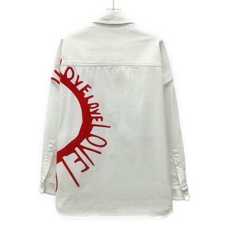 Valentino Valentino White Logo Print Long Sleeve Shirt Size XS / US 0-2 / IT 36-38 - 2 Thumbnail