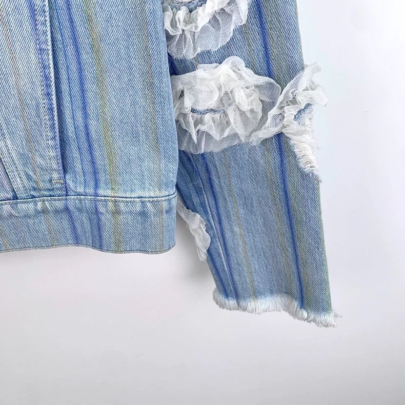Chanel Chanel Blue Striped Lace Denim Jacket Size XS / US 0-2 / IT 36-38 - 5 Thumbnail