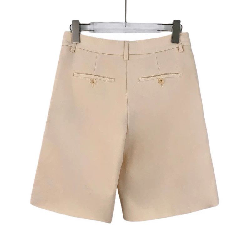 Burberry Burberry Beige Logo Wool Relaxed Shorts Size 36" / US 14 / IT 50 - 2 Thumbnail