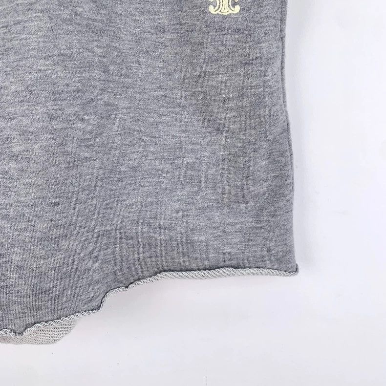 Celine Celine Gray Embroidered Cotton Casual Shorts Size 23" - 4 Thumbnail