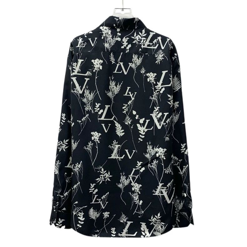 Louis Vuitton Louis Vuitton Black Floral Silk Long Sleeve Shirt Size XL / US 12-14 / IT 48-50 - 2 Thumbnail