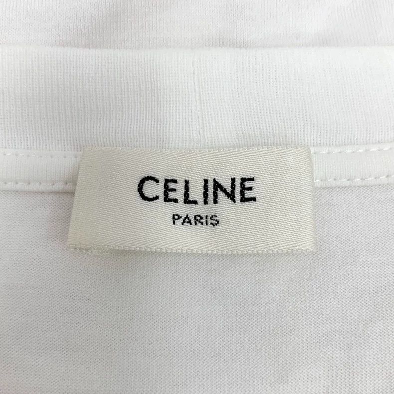 Celine Celine White Letter Print Cotton Tank Top Size S / US 4 / IT 40 - 5 Thumbnail