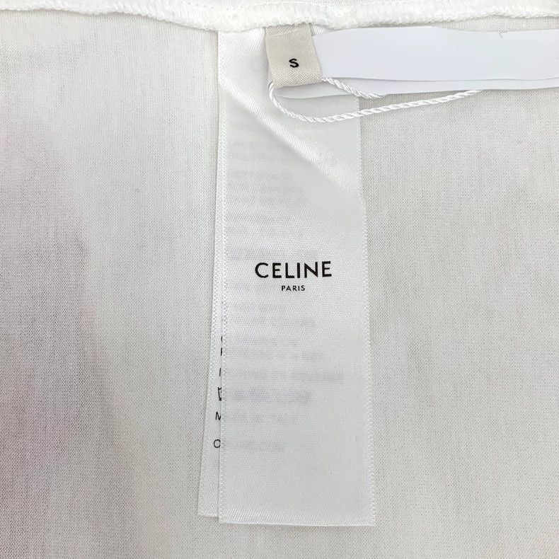 Celine Celine White Letter Print Cotton Tank Top Size S / US 4 / IT 40 - 6 Thumbnail