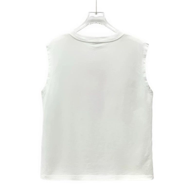 Celine Celine White Letter Print Cotton Tank Top Size S / US 4 / IT 40 - 2 Thumbnail