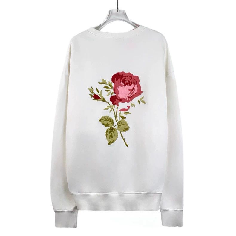 Dior Dior White Embroidered Cotton Long Sleeve Sweatshirt Size S / US 4 / IT 40 - 2 Thumbnail
