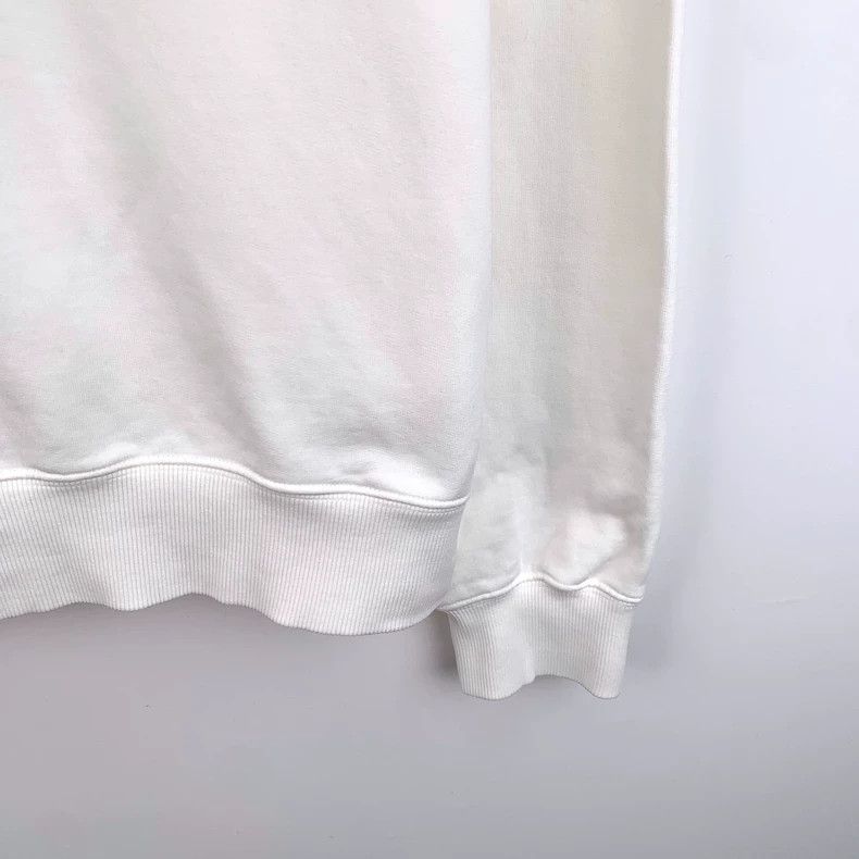 Dior Dior White Embroidered Cotton Long Sleeve Sweatshirt Size S / US 4 / IT 40 - 4 Thumbnail