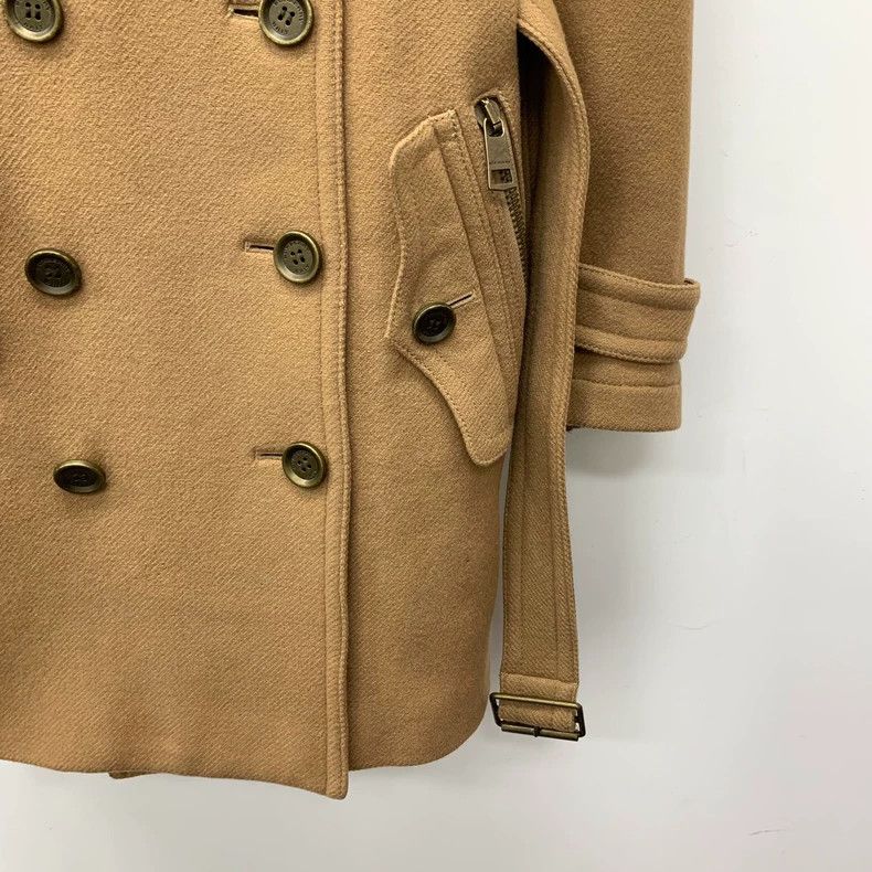 Burberry Burberry Camel Wool Peacoat with Fur Collar Size S / US 4 / IT 40 - 4 Thumbnail