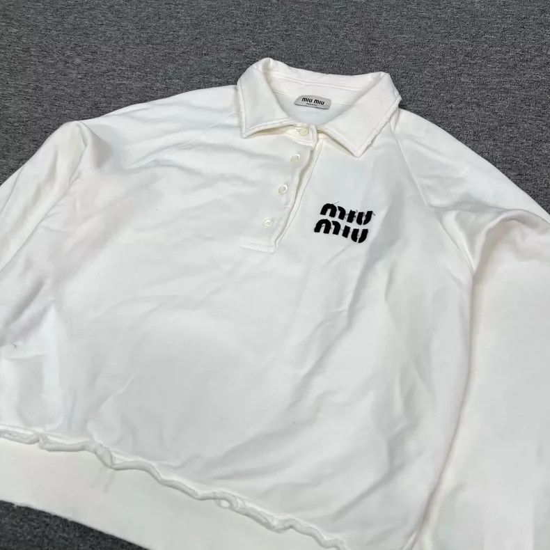Miu Miu Miu Miu White Polo Neck Sweatshirt Size M / US 6-8 / IT 42-44 - 3 Thumbnail
