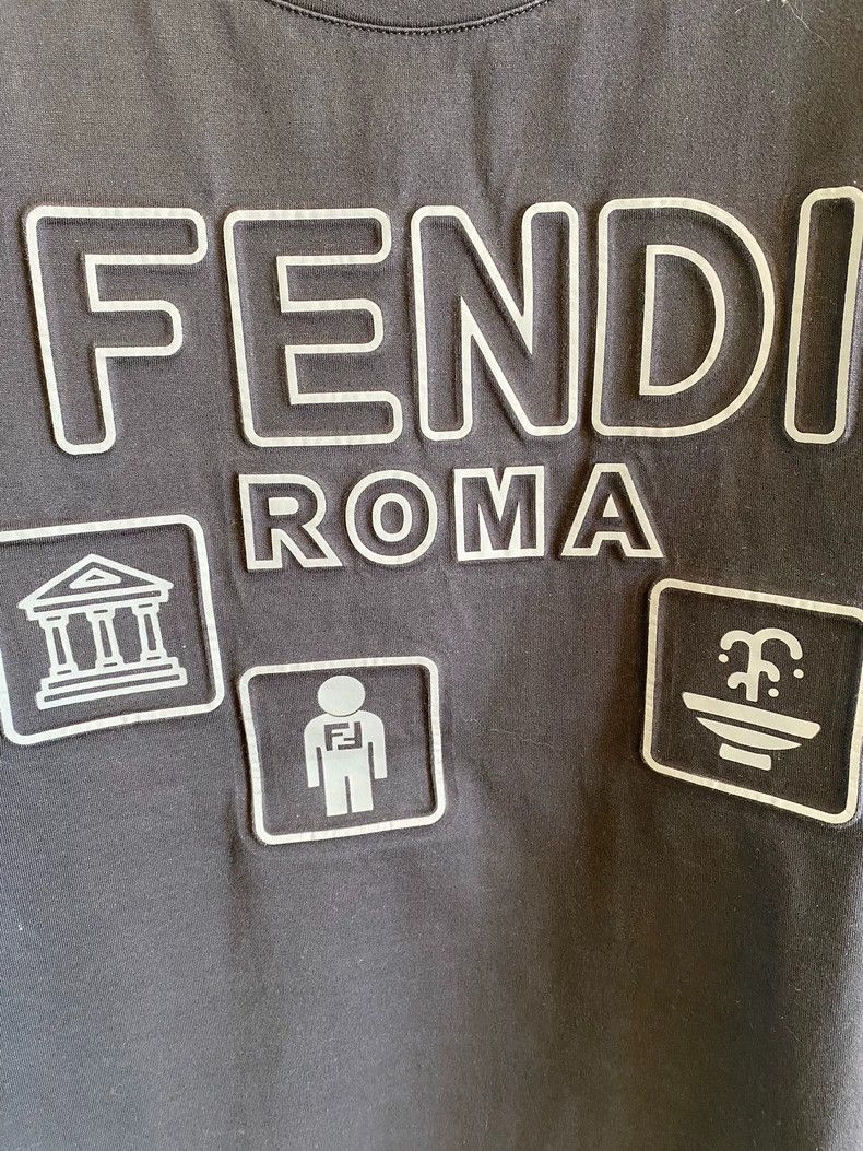 Fendi FENDI Logo Print Knit Short Sleeve T-shirt Size ONE SIZE - 3 Thumbnail