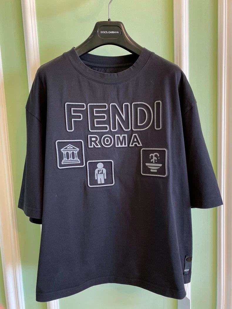 Fendi FENDI Logo Print Knit Short Sleeve T-shirt Size ONE SIZE - 2 Thumbnail