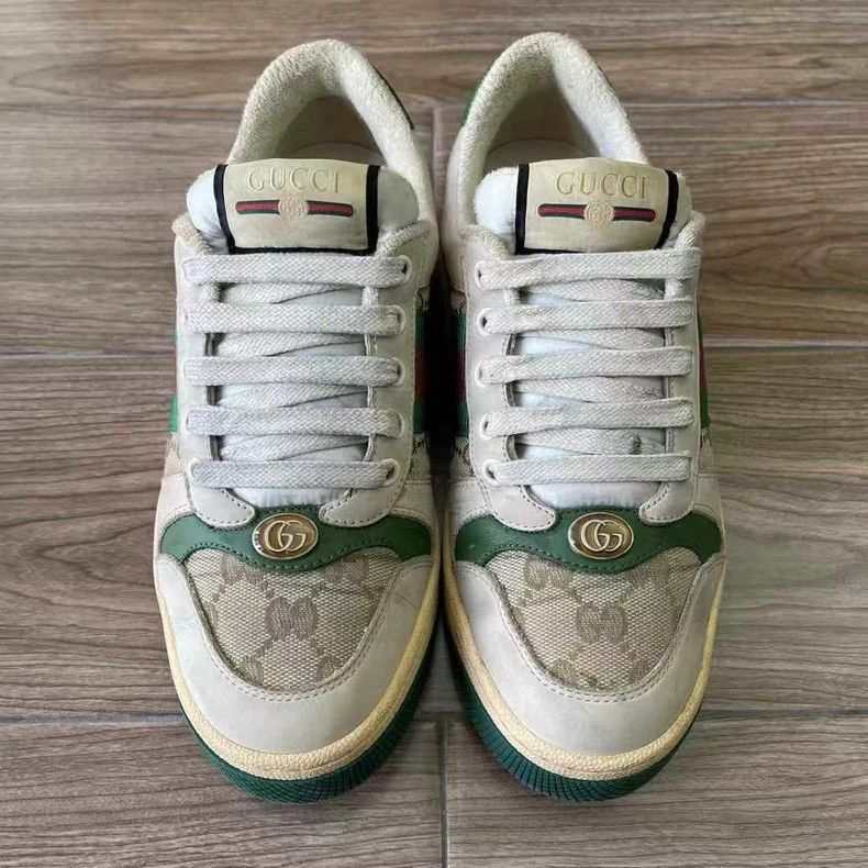Gucci Gucci Dirty Sneakers with GG Enamel Green Size US 5 / EU 37 - 4 Thumbnail