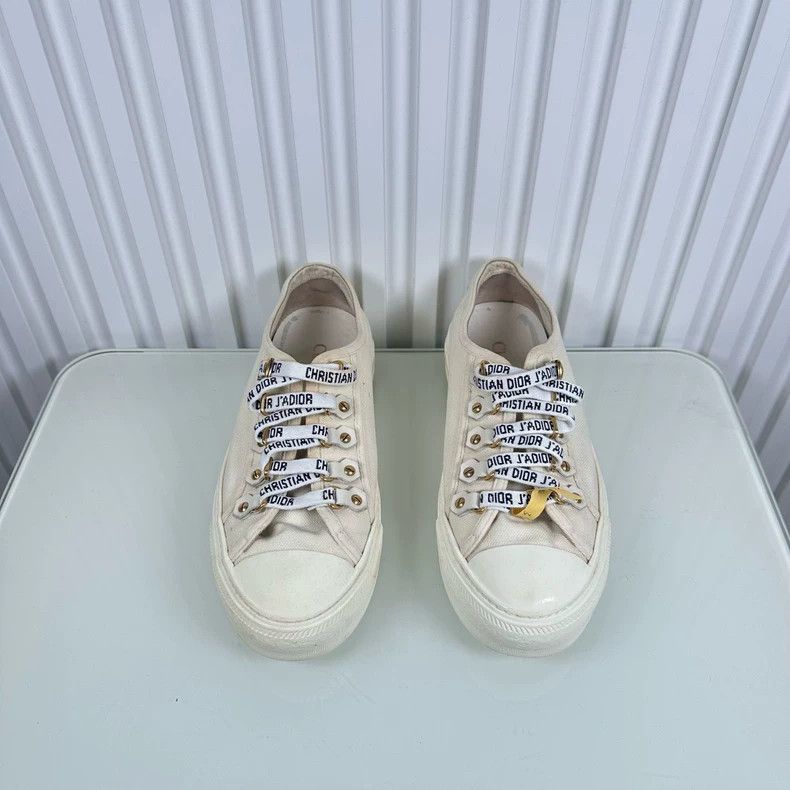 Dior Dior White Canvas Sneakers Size 35.5 Size US 5 / IT 35 - 2 Thumbnail