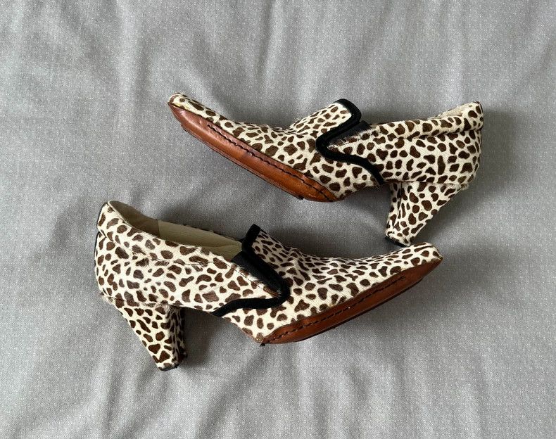 Yohji Yamamoto Leopard Print High Heels Vintage Mules Size US 8 / IT 38 - 5 Thumbnail