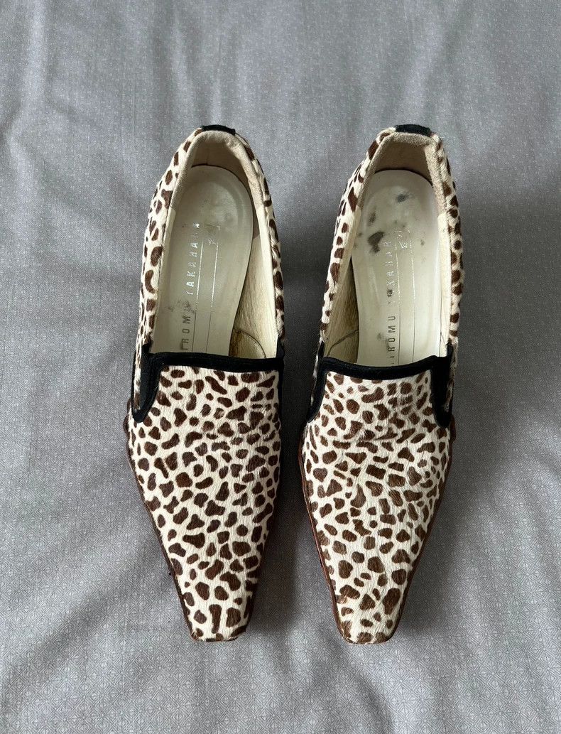Yohji Yamamoto Leopard Print High Heels Vintage Mules Size US 8 / IT 38 - 2 Thumbnail