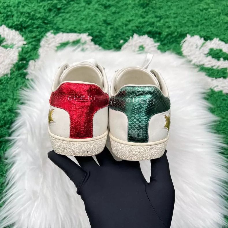 Gucci Gucci Star Logo White Sneakers Size 36.5 Size US 6 / IT 36 - 3 Thumbnail
