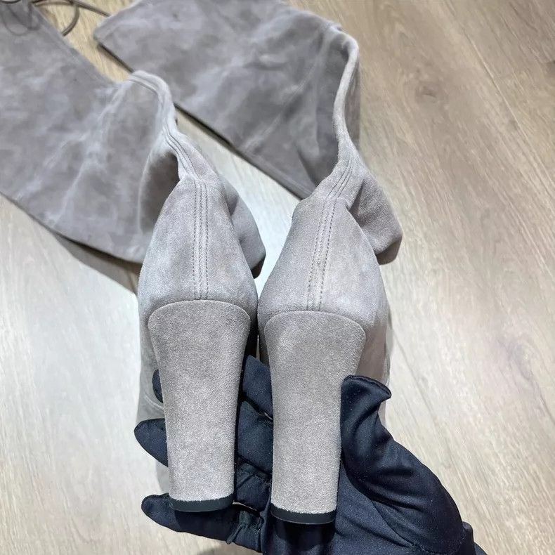 Jimmy Choo Stuart Weitzman Gray Suede Over-the-Knee Boots Size US 6 / IT 36 - 4 Thumbnail