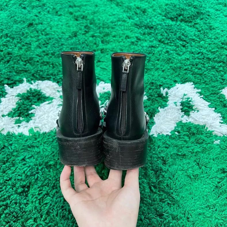 Givenchy Givenchy Black Leather Chain Ankle Boots Size US 8 / IT 38 - 3 Thumbnail