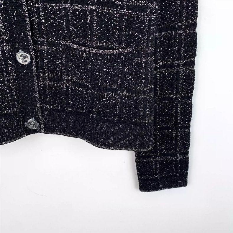 Gucci Gucci Black Checkered Long Sleeve Cardigan Size M / US 6-8 / IT 42-44 - 4 Thumbnail