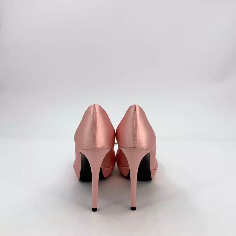 Roger Vivier Pink Satin High Heels with Buckle Detail Size US 5 / IT 35 - 5 Thumbnail
