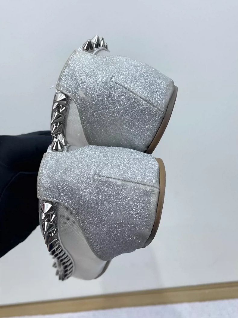 Christian Louboutin Christian Louboutin Silver Mesh Flat Shoes Size US 8 / IT 38 - 5 Thumbnail