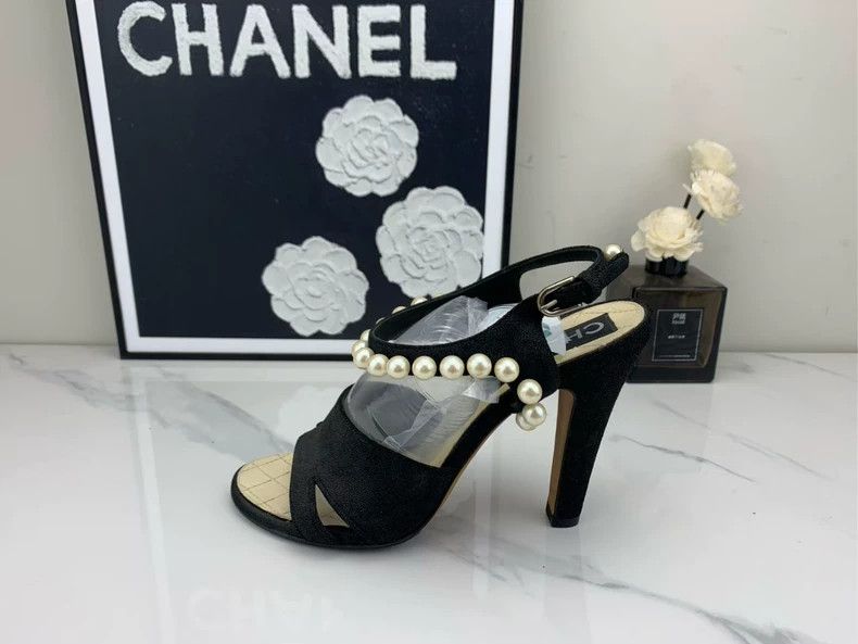 Chanel Chanel Black Pearl High Heel Shoes Size US 8 / IT 38 - 2 Thumbnail
