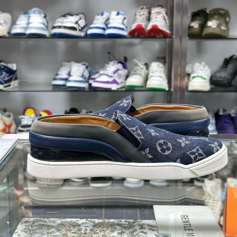 Louis Vuitton Louis Vuitton Logo Denim Slip-On Shoes Size US 8 / IT 38 - 6 Thumbnail