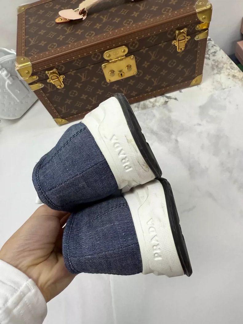Prada Prada Denim Sneakers Size 38.5 Size US 8 / IT 38 - 4 Thumbnail