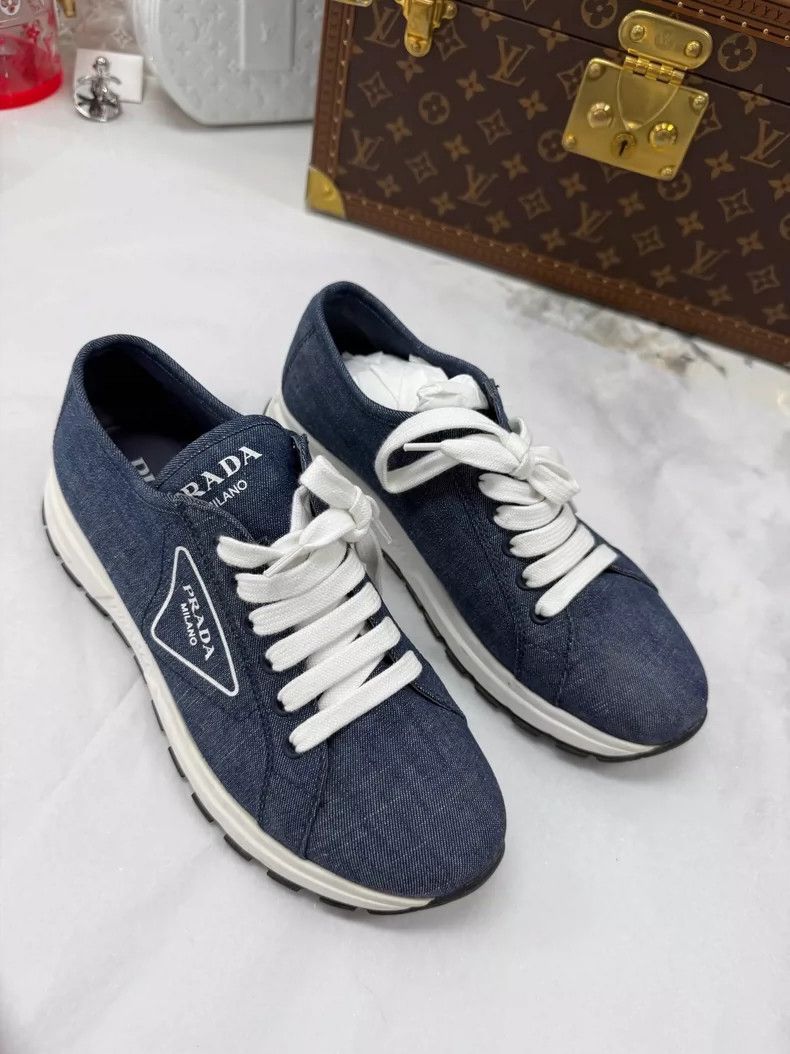 Prada Prada Denim Sneakers Size 38.5 Size US 8 / IT 38 - 3 Thumbnail