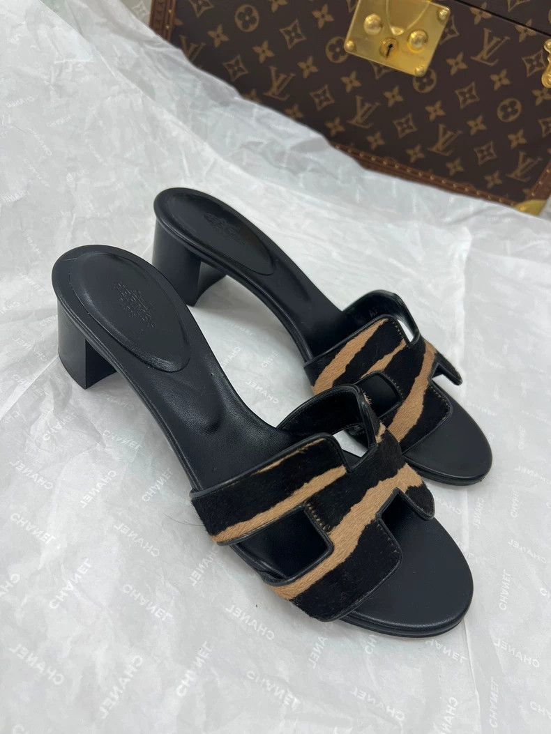 Hermes Hermes Zebra Print High Heel Slides Size US 7 / IT 37 - 2 Thumbnail