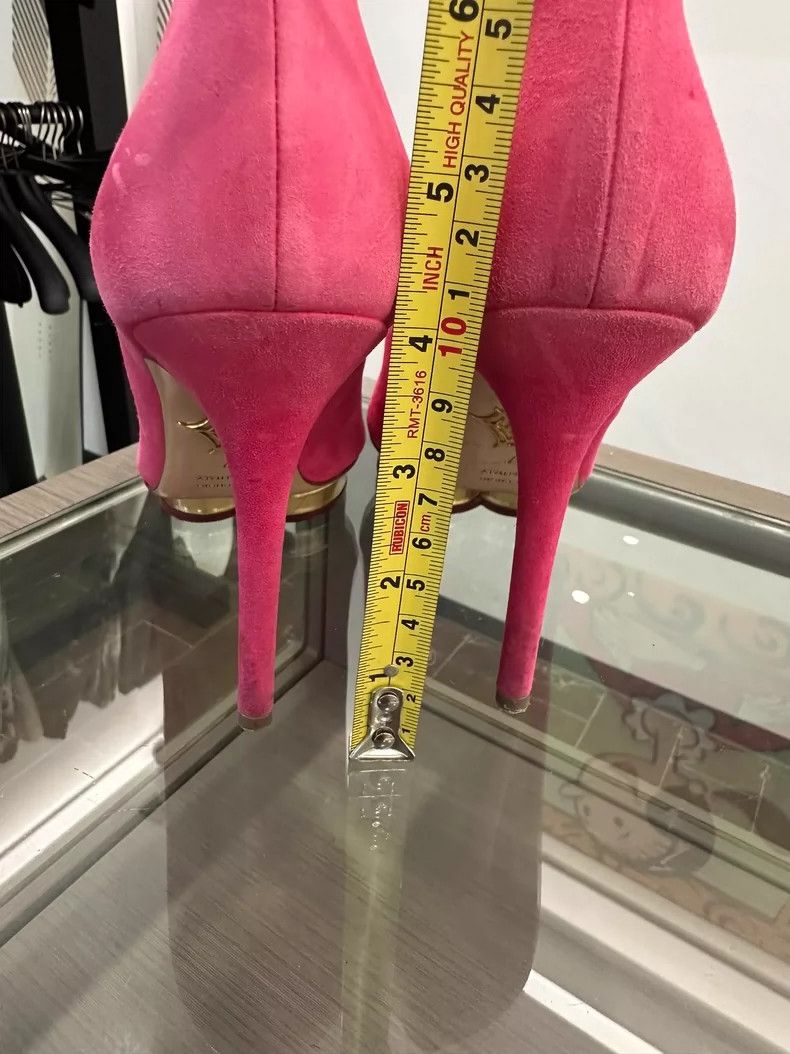 Jimmy Choo Gold Waterproof Pink High Heel Shoes Size US 8 / IT 38 - 5 Thumbnail