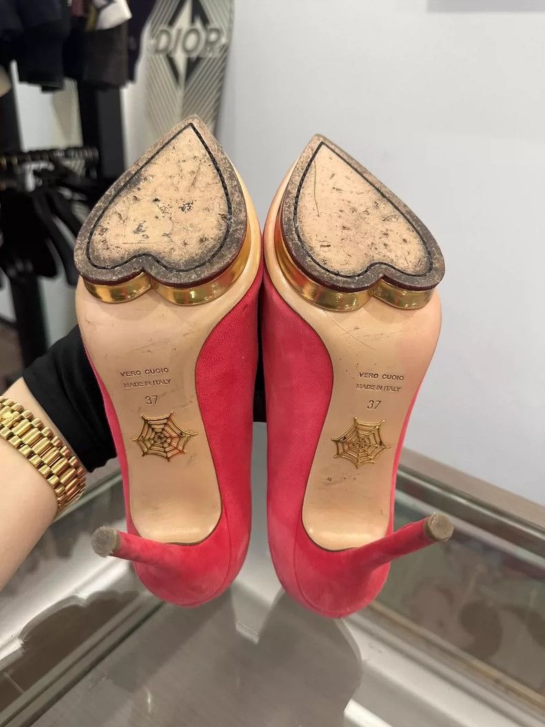 Jimmy Choo Gold Waterproof Pink High Heel Shoes Size US 8 / IT 38 - 6 Thumbnail