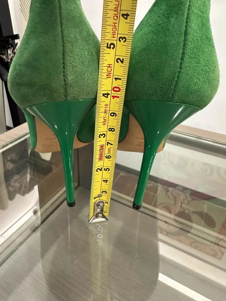 Jimmy Choo Jimmy Choo Green Suede High Heels 10cm Size 37 Size US 7 / IT 37 - 5 Thumbnail