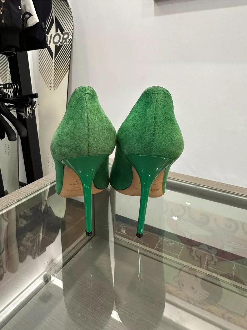 Jimmy Choo Jimmy Choo Green Suede High Heels 10cm Size 37 Size US 7 / IT 37 - 4 Thumbnail