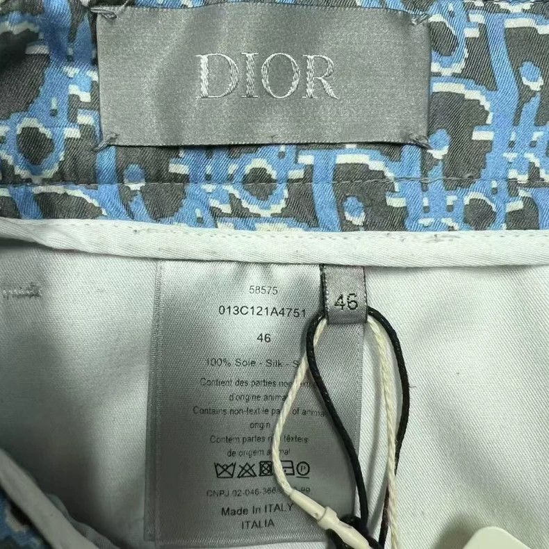 Dior Dior Logo Silk Shorts in Blue Color Size US 44 / EU 60 - 3 Thumbnail