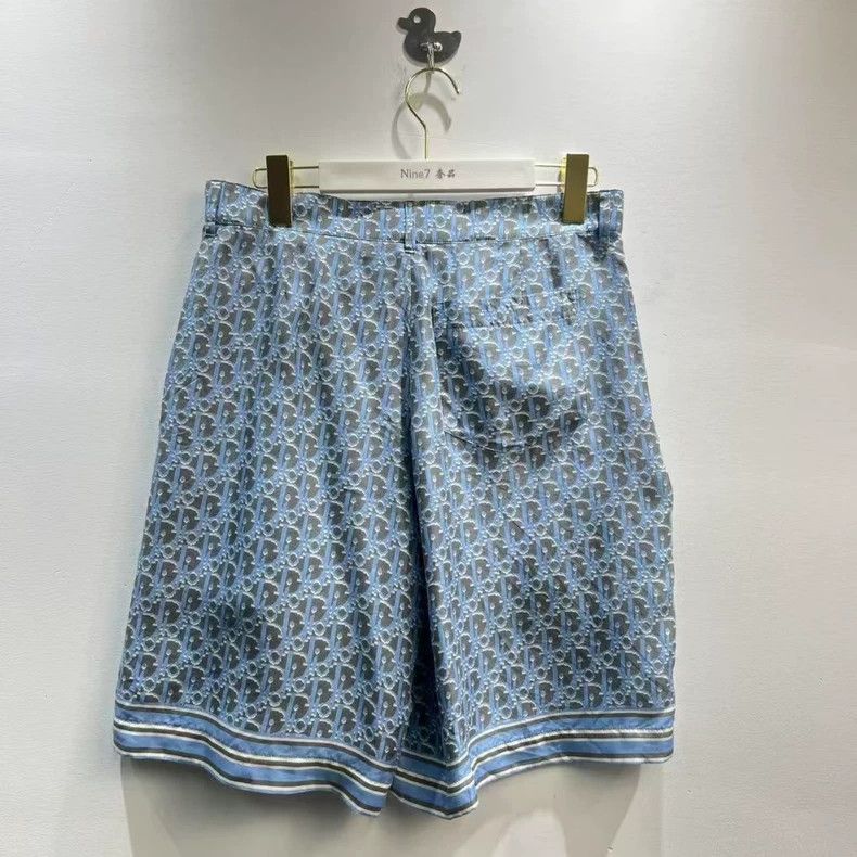 Dior Dior Logo Silk Shorts in Blue Color Size US 44 / EU 60 - 2 Thumbnail