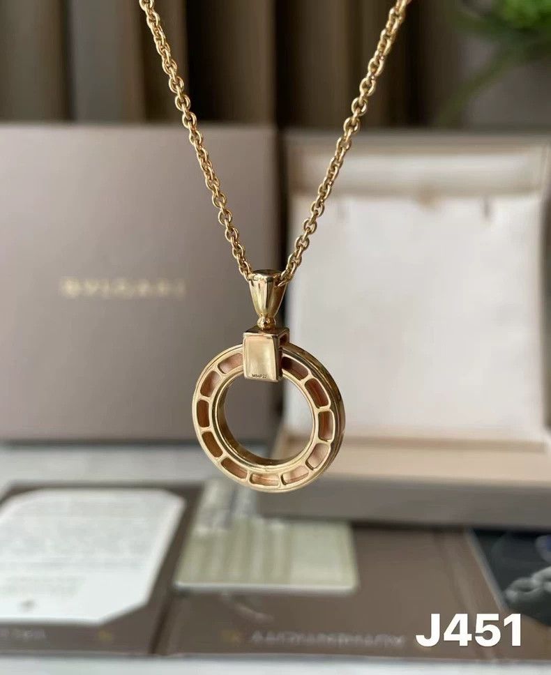 Bvlgari Bvlgari Rose Gold Diamond Pendant Necklace Size ONE SIZE - 4 Thumbnail