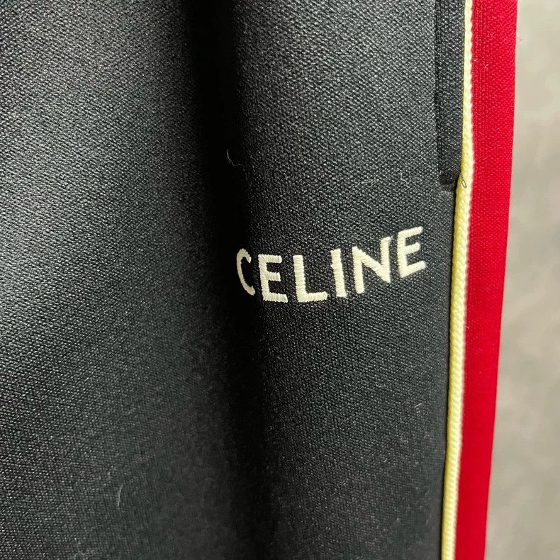 Celine Celine Black Letter Print Drawstring Casual Pants Size US 30 / EU 46 - 2 Thumbnail