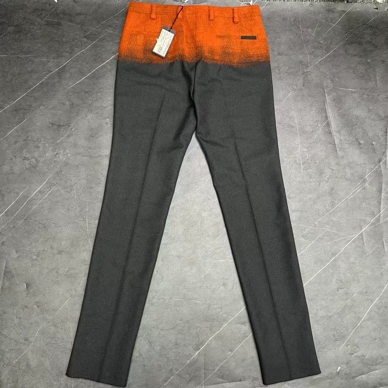 Prada PRADA Orange Velvet Trimmed Suit Pants Size US 44 / EU 60 - 2 Thumbnail