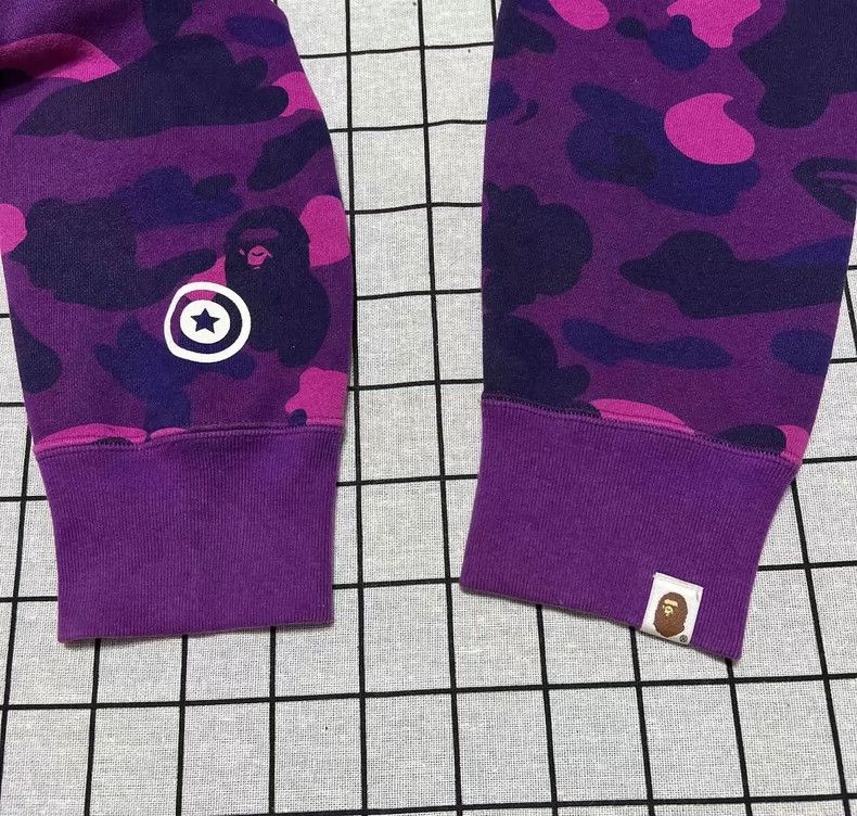 Bape Bape Purple Camouflage Shark Hoodie Jacket Size US L / EU 52-54 / 3 - 4 Thumbnail
